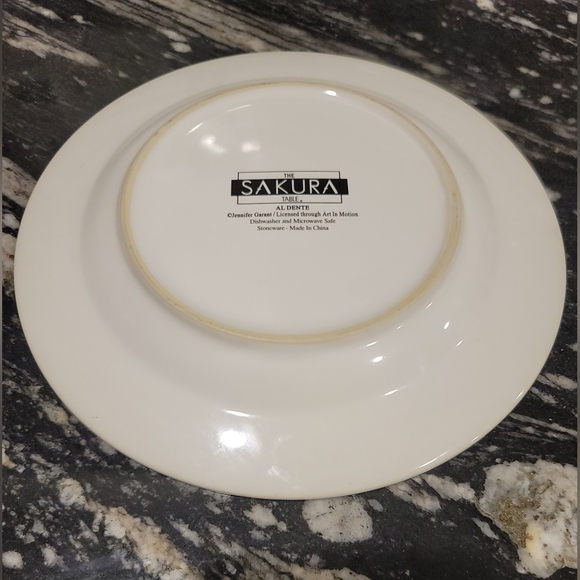 Vintage Licensed Jennifer Garant Fat Chef Salad/Dessert Plates Set Of 4 Sakura - Picture 3 of 9
